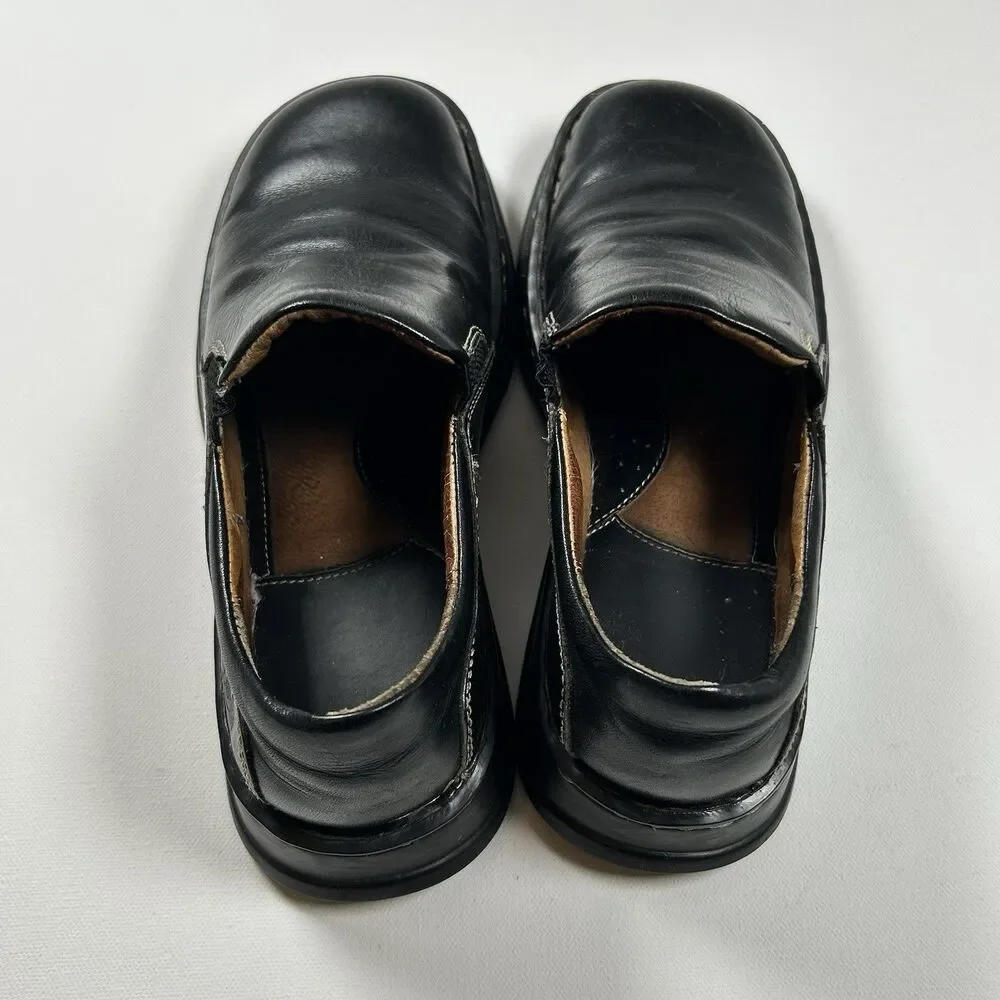 Born Handcrafted Black Leather Round Toe Slip On Shoes Size W US 9 EU 40.5 W3934